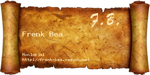 Frenk Bea névjegykártya